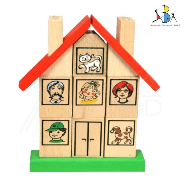 Didaktiline puidust mänguasi klotsidega "Minu kodu"