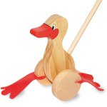 Puidust lükatav mänguasi "Waddling Duck"